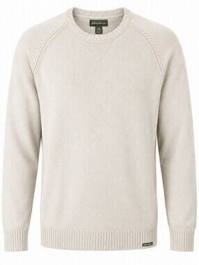EDDIE BAUER | Tall Men's Cozy Cream Crewneck Cotton Casual Sweater | XL Tall